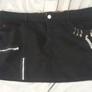 Royal bones hot safety pin chain rocker skirt punk